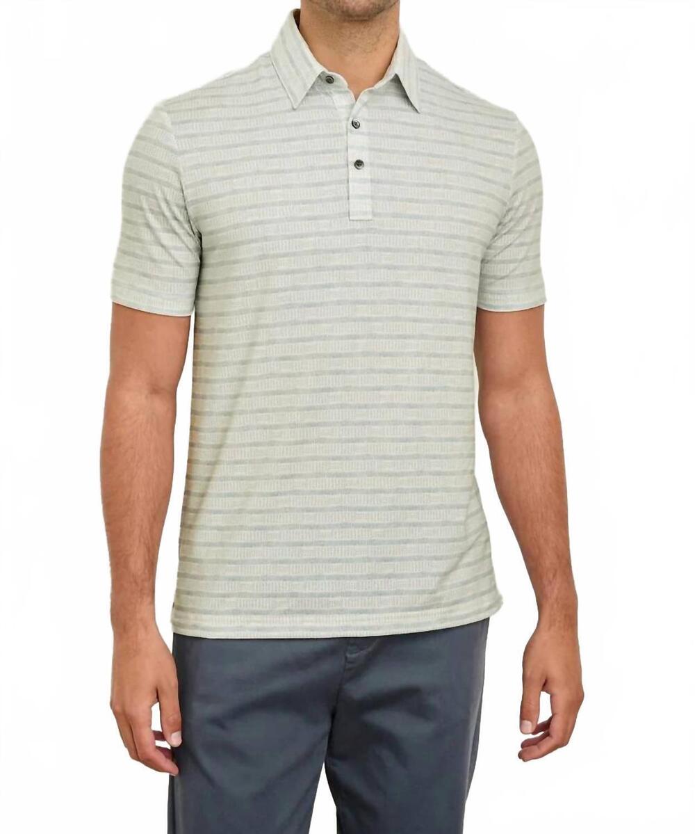 NEW RAILS merced golf polo shirt in sashiko border white